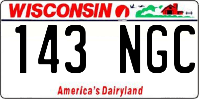 WI license plate 143NGC