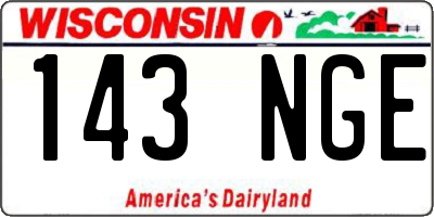 WI license plate 143NGE
