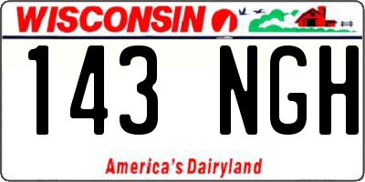 WI license plate 143NGH