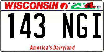 WI license plate 143NGI