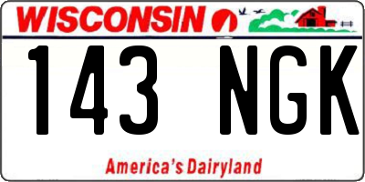 WI license plate 143NGK