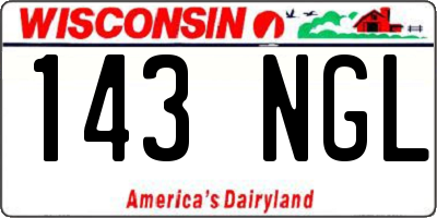 WI license plate 143NGL