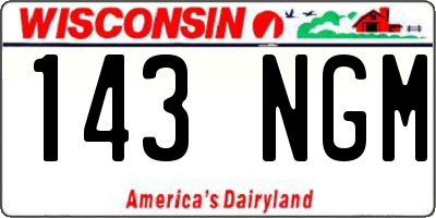 WI license plate 143NGM