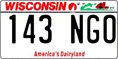 WI license plate 143NGO
