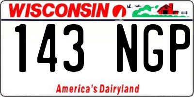 WI license plate 143NGP