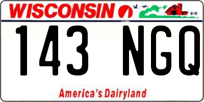 WI license plate 143NGQ