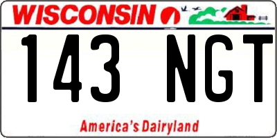 WI license plate 143NGT