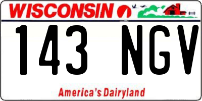 WI license plate 143NGV