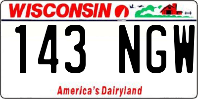 WI license plate 143NGW