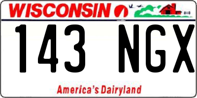 WI license plate 143NGX