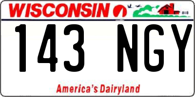 WI license plate 143NGY