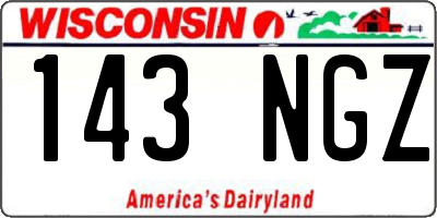 WI license plate 143NGZ