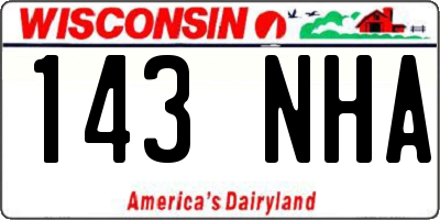 WI license plate 143NHA