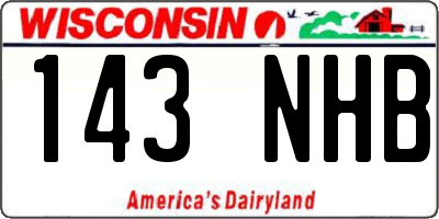 WI license plate 143NHB