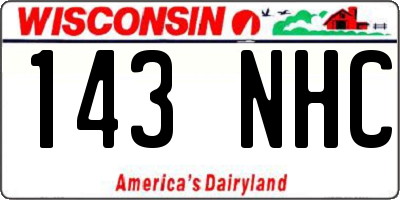 WI license plate 143NHC