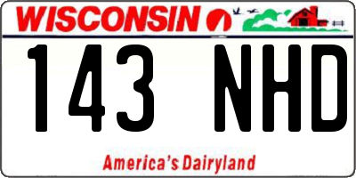 WI license plate 143NHD