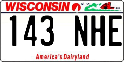 WI license plate 143NHE