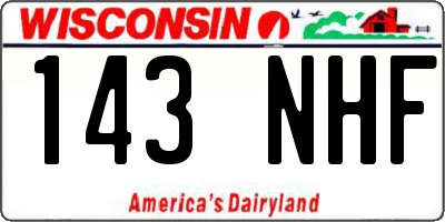 WI license plate 143NHF