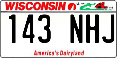 WI license plate 143NHJ
