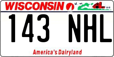 WI license plate 143NHL