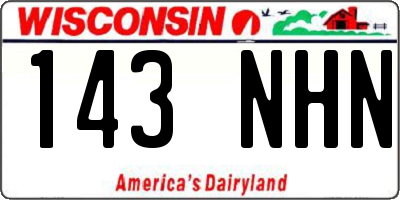 WI license plate 143NHN