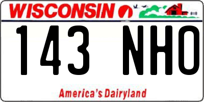 WI license plate 143NHO