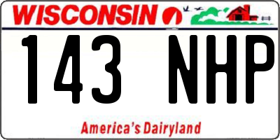 WI license plate 143NHP