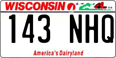 WI license plate 143NHQ