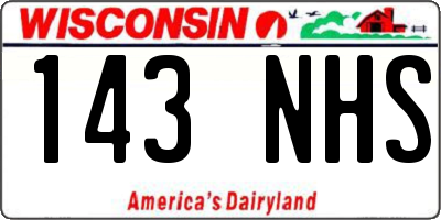 WI license plate 143NHS