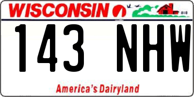 WI license plate 143NHW