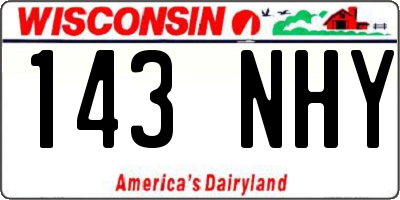 WI license plate 143NHY