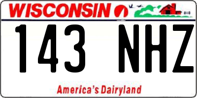 WI license plate 143NHZ