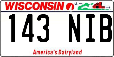 WI license plate 143NIB