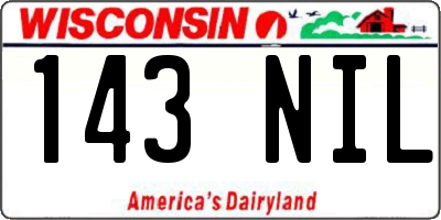 WI license plate 143NIL