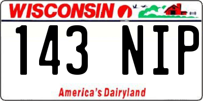 WI license plate 143NIP