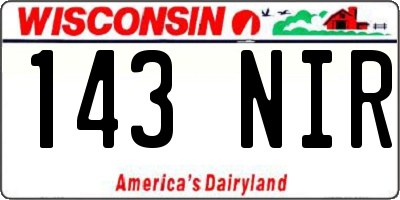 WI license plate 143NIR
