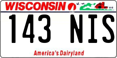 WI license plate 143NIS