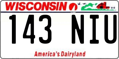 WI license plate 143NIU