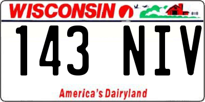 WI license plate 143NIV