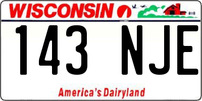 WI license plate 143NJE