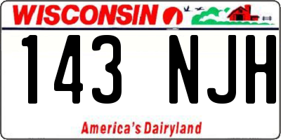 WI license plate 143NJH