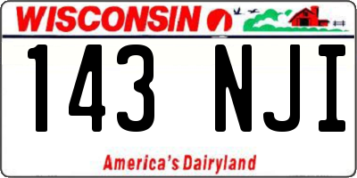 WI license plate 143NJI