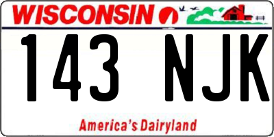 WI license plate 143NJK