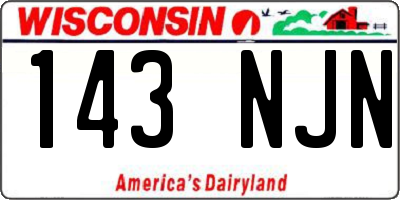 WI license plate 143NJN