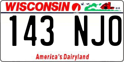 WI license plate 143NJO