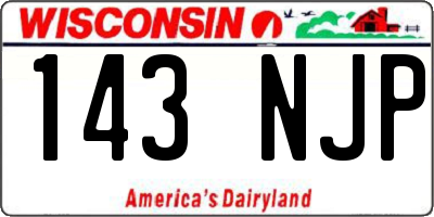 WI license plate 143NJP