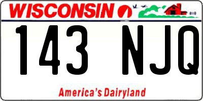WI license plate 143NJQ