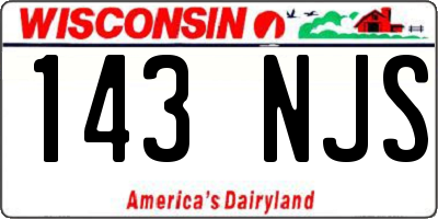WI license plate 143NJS