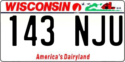 WI license plate 143NJU