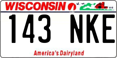 WI license plate 143NKE